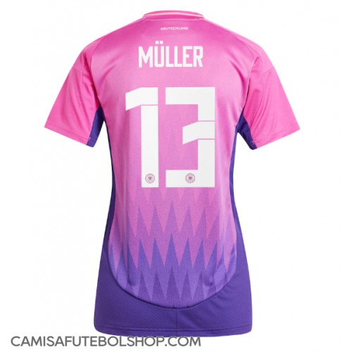 Camisa de time de futebol Alemanha Thomas Muller #13 Replicas 2º Equipamento Feminina Europeu 2024 Manga Curta